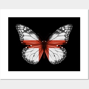 English Flag  Butterfly - Gift for English From England Posters and Art